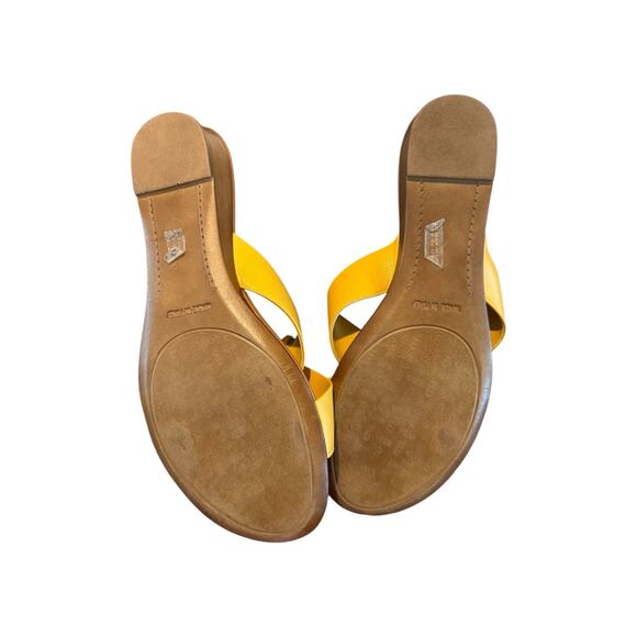 Italian Shoemakers Yellow Flower Leather Sandals Women’s Size 8 - Picture 7 of 7